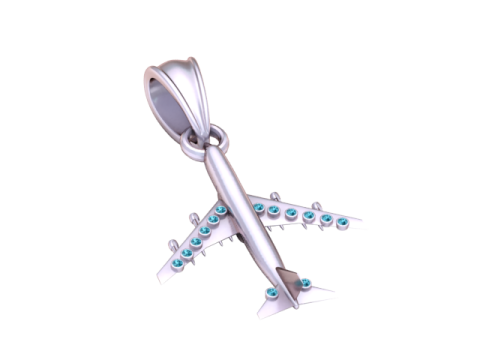 Model Cetak 3D Liontin Pesawat Emas Model Cetak 3D