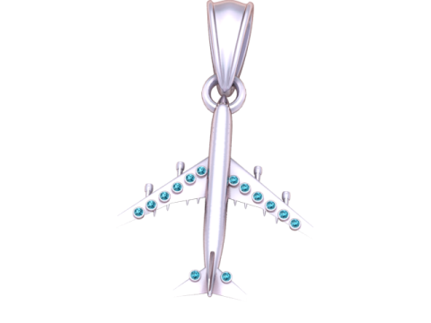 Model Cetak 3D Liontin Pesawat Emas Model Cetak 3D