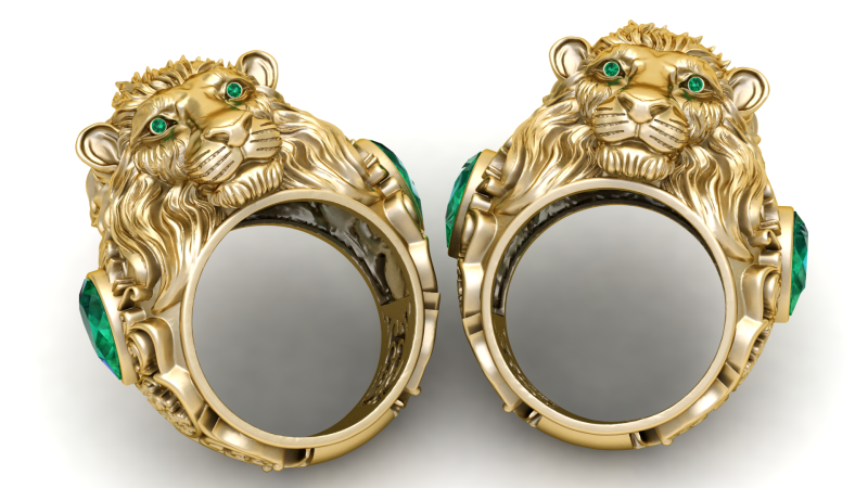 Majestic Lion Head Ring 3D Printable Model Description 3D Print Model .c4d .max .obj .3ds .fbx .stl .blend 