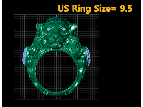 Majestic Lion Head Ring 3D Printable Model Description 3D Print Model