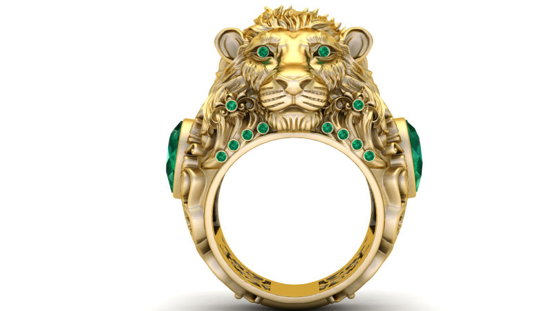 Модель ювелірного виробу Majestic Lion King Ring для 3D-друку 3D Принт Модель .c4d .max .obj .3ds .fbx .stl .blend 
