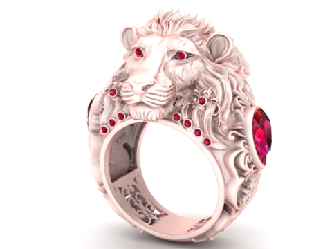 Модель ювелірного виробу Majestic Lion King Ring для 3D-друку 3D Принт Модель
