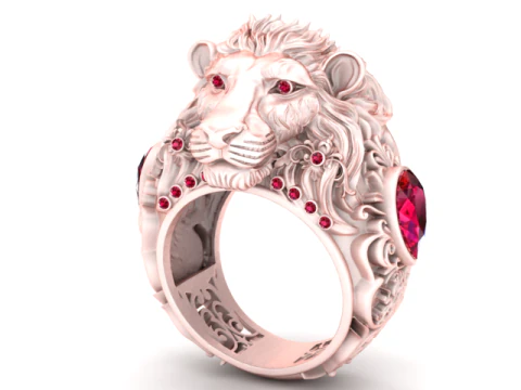Majestic Lion King Ring 3D Printable Jewelry Model 3D Print Model