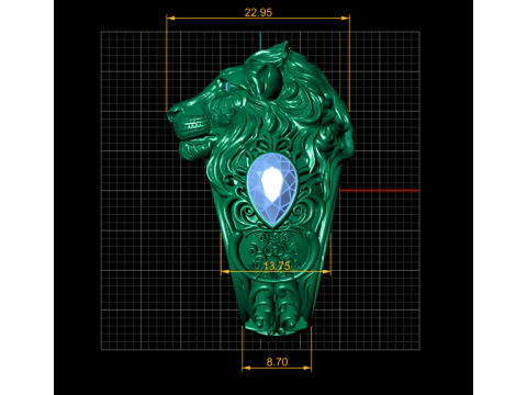 Majestic Lion King Ring 3D Printable Jewelry Model 3D Print Model