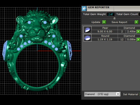 Модель ювелірного виробу Majestic Lion King Ring для 3D-друку 3D Принт Модель