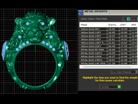 Модель ювелірного виробу Majestic Lion King Ring для 3D-друку 3D Принт Модель