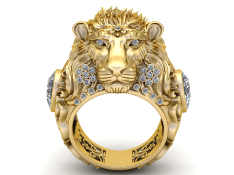 Lion Face Ring 3D Printable Model 3D printmodel