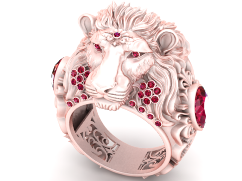 Lion Face Ring 3D Printable Model Modelo de impresión 3D