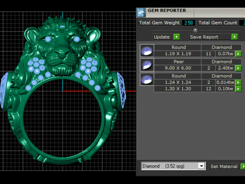 Lion Face Ring 3D Printable Model 3D Print Model
