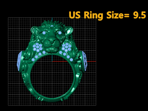 Lion Face Ring 3D Printable Model 3D Print Model