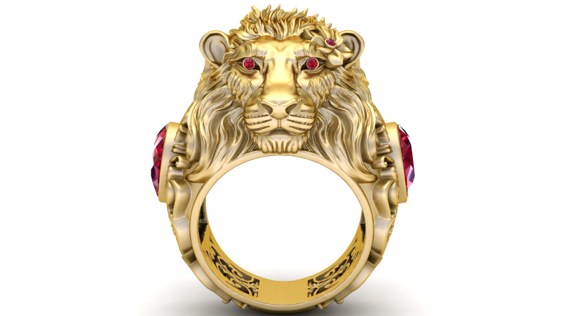 Lion Head RING 3D Printable Model 3D Print Model .c4d .max .obj .3ds .fbx .stl .blend