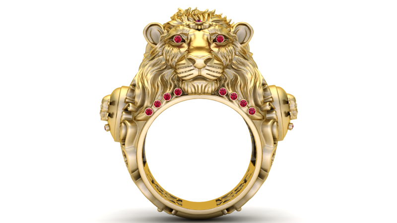 Golden Lion Ring 3D Printable Model 3D printmodel .c4d .max .obj .3ds .fbx .stl .blend