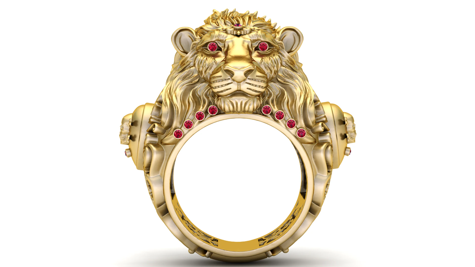 Golden Lion Ring 3D Printable Model 3D Print Model .c4d .max .obj .3ds .fbx .stl .blend 