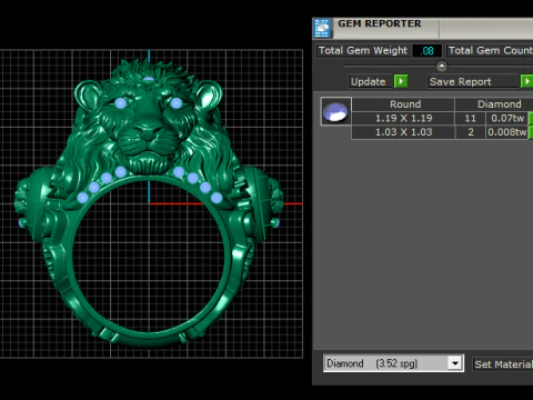Golden Lion Ring 3D Printable Model 3D Print Model