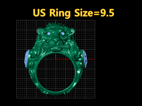 Golden Lion Face Ring 3D Printable Model 3D 프린트 모델