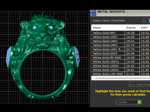 Golden Lion Face Ring 3D Printable Model 3D 프린트 모델