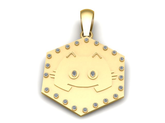 Discordian Charm Pendant 3D Printable Amulet Model do druku 3D .c4d .max .obj .3ds .fbx .stl .blend