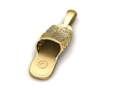 The Golden Slipper Pendant 3D Printable Model Modelo de impresión 3D