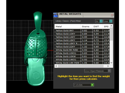The Golden Slipper Pendant 3D Printable Model Modelo de impresión 3D