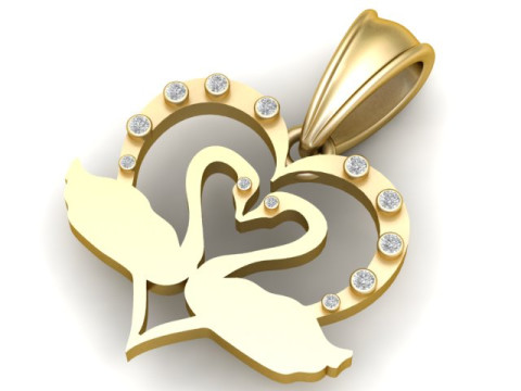 天鹅拥抱吊坠 3D 打印模型 3D 打印模型