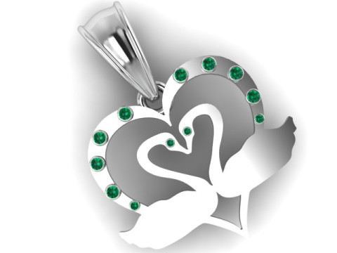 天鹅拥抱吊坠 3D 打印模型 3D 打印模型