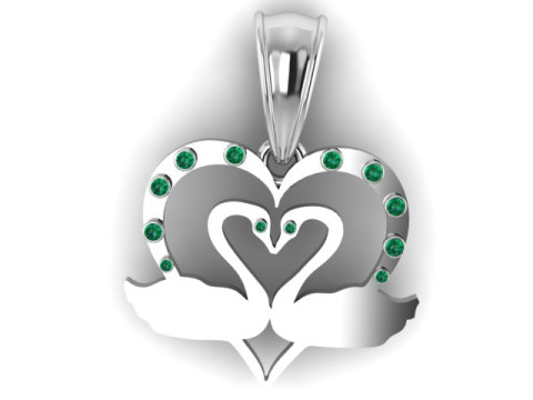 天鹅拥抱吊坠 3D 打印模型 3D 打印模型