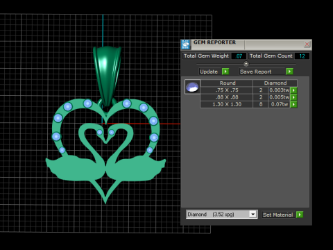 天鹅拥抱吊坠 3D 打印模型 3D 打印模型