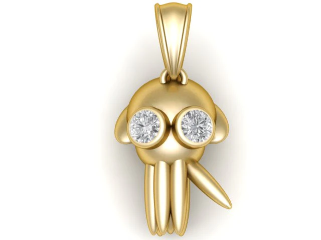 Golden Octopus Pendant 3D Printable Model 3D Print Model .c4d .max .obj .3ds .fbx .stl .blend 