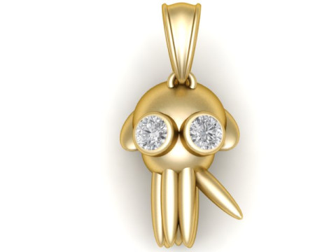 Golden Octopus Pendant 3D Printable Model 3D Принт Модель