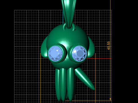 Golden Octopus Pendant 3D Printable Model Modelo de impresión 3D