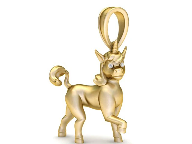 Olden Unicorn Pendant 3D Printable Model 3D Print Model .c4d .max .obj .3ds .fbx .stl .blend