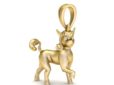 Olden Unicorn Pendant 3D Printable Model 3D Принт Модель
