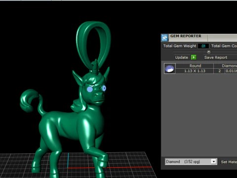 Olden Unicorn Pendant 3D Printable Model 3D Print Model