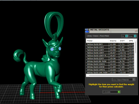 Olden Unicorn Pendant 3D Printable Model 3D Print Model