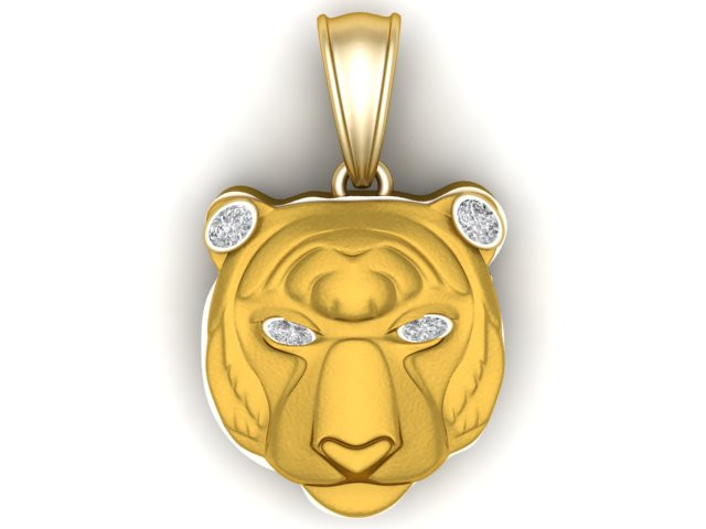 Baylor University Bear Head Pendant 3D Printable Model 3D 打印模型 .c4d .max .obj .3ds .fbx .stl .blend