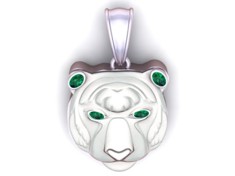 Baylor University Bear Head Pendant 3D Printable Model 3D 打印模型