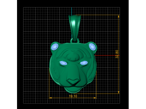 Baylor University Bear Head Pendant 3D Printable Model 3D 打印模型
