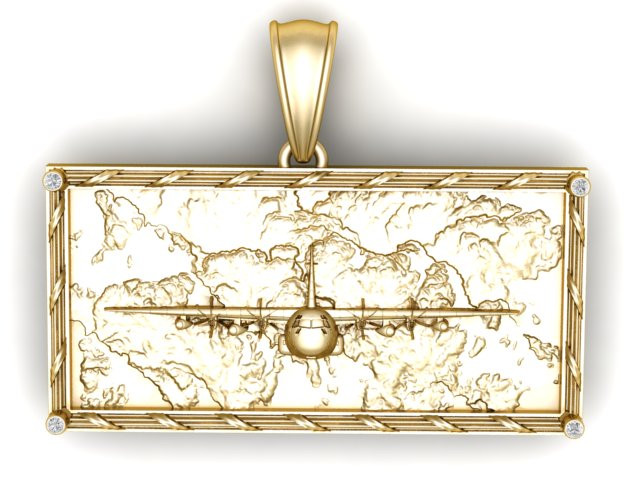 C-130 大力士飞机吊坠 3D 打印模型 3D 打印模型 .c4d .max .obj .3ds .fbx .stl .blend