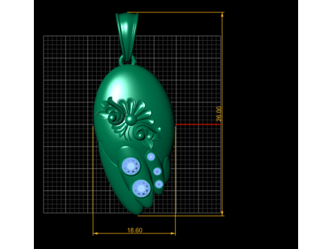 Floral Gold Pendant 3D Printable Model 3D Print Model