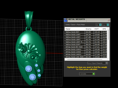 Floral Gold Pendant 3D Printable Model 3D Print Model