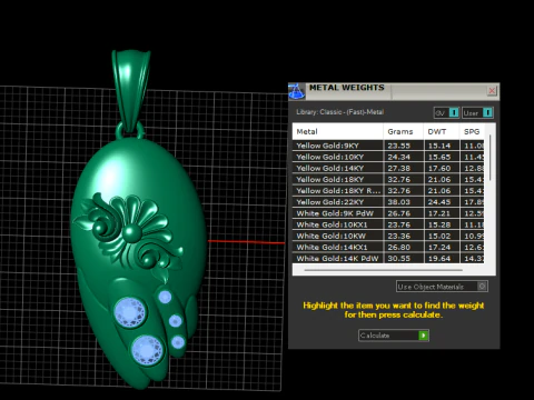 Floral Gold Pendant 3D Printable Model 3D Print Model