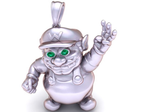 金色马里奥吊坠 3D 打印模型 3D 打印模型