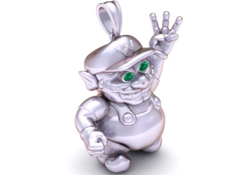 金色马里奥吊坠 3D 打印模型 3D 打印模型