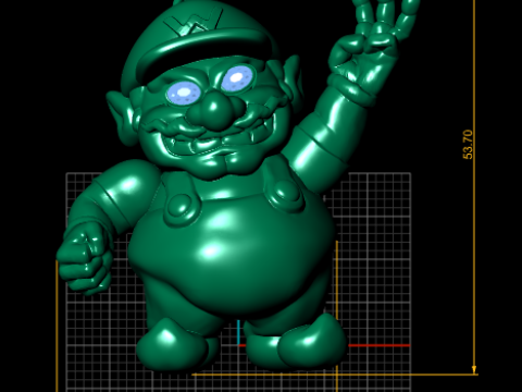 金色马里奥吊坠 3D 打印模型 3D 打印模型