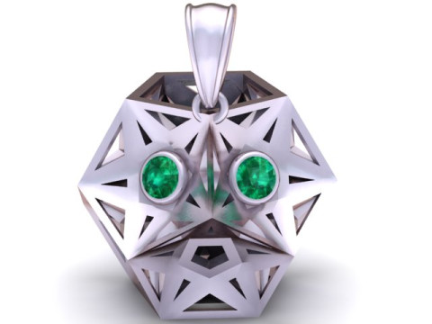 골든 큐브 펜던트 3D 프린트 가능 모델 3D 프린트 모델