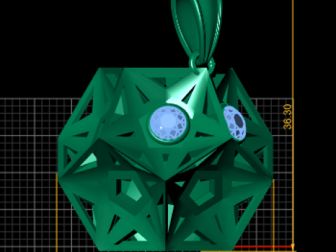 골든 큐브 펜던트 3D 프린트 가능 모델 3D 프린트 모델