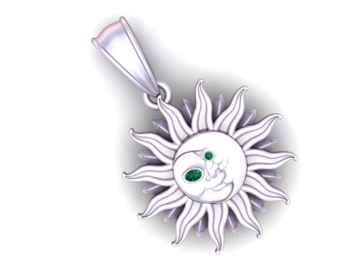 GOLDENER LÄCHELNDER SONNENGESICHTSANHÄNGER 3D-DRUCKBARES MODELL 3D Druckmodell