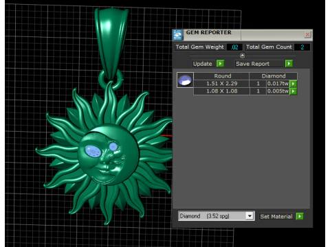 GOLDEN SMILING SUN FACE PENDANT 3D PRINTABLE MODEL 3D Print Model