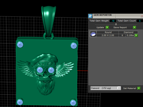 GOLDEN SKULL WITH BIG BEARD PENDANT 3D PRINTABLE MODEL 3D Print Model