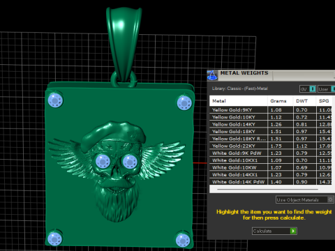 GOLDEN SKULL WITH BIG BEARD PENDANT 3D PRINTABLE MODEL 3D Print Model